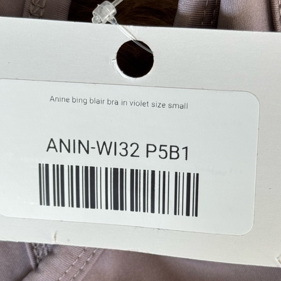 Anine Bing Blair Bra Violet Size Small Sport Racerback Logo Activewear Top NWT - Picture 3 of 3